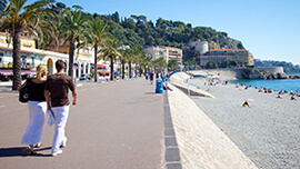 Les plages de Cannes, d'Antibes et de Nice